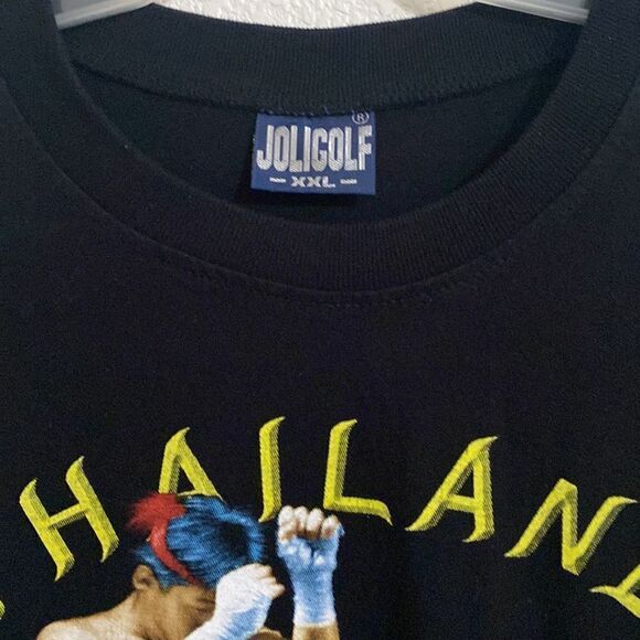 JOLIGOLF Thailand Muay Thai Men’s Heavyweight Black Cotton T Shirt Size XXL - Picture 2 of 5